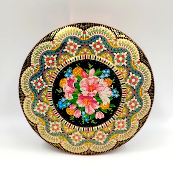Daher Metal sewing Tin Box Container mosaic design made in in Holland - Picture 1 of 11